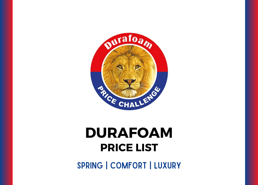 Durafoam mattress price list for spring, comfort and luxury foam
