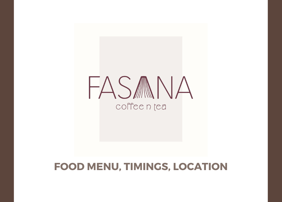 Fasana Cafe Lahore Menu