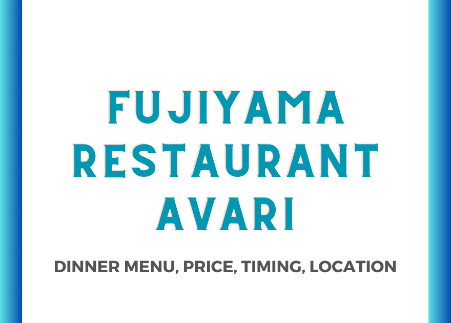 Fujiyama Restaurant Lahore Menu